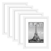 upsimples wall gallery five-frame display shows versatile 6x8 with mat and 8.5x11 without mat