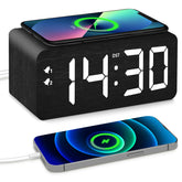 URAYCO wood digital alarm clock with large time display for easy bedside readability
