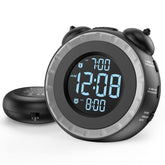 uscce loud dual alarm clock front view with bed shaker for heavy sleepers