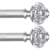 USFOOK 2-pack silver curtain rods provide versatile length for stylish window framing