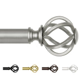 USFOOK antique silver curtain rod with telescoping segments for flexible length