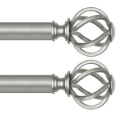 USFOOK curtain rod with antique silver twisted finials elevates window decor and supports heavy drapes.