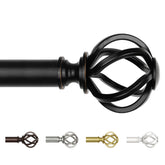 USFOOK floral-finial-curtain-rod-black enhances window styling with timeless charm.