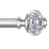 USFOOK silver curtain rod with telescoping sections for easy length matching