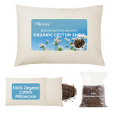 USlixury buckwheat pillow front view showing supportive neck contour for comfort