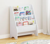 UTEX Kids Bookshelf front view shows sturdy white wood with easy-access book storage.
