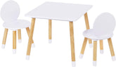 UTEX Kids Table with 2 Chairs white table-top featuring a clean surface for meals and crafts
