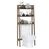 UTEX over-the-toilet shelf front view showing three-tier storage for towels.