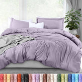 Utopia Bedding king lavender duvet cover on bed with soothing color