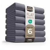 Utopia Bedding flat sheet six-pack twin gray with a neat hem for a polished look