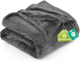 Utopia Bedding fleece blanket in gray California King 102x96 provides year-round warmth.