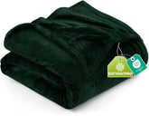 Utopia Bedding fleece blanket forest green closeup highlights plush texture for cozy evenings.