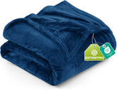 Utopia Bedding fleece blanket full navy 90x84 inches for year-round warmth and style.