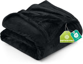 Utopia Bedding fleece blanket full-size black 300GSM for luxurious warmth