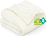 Utopia Bedding fleece blanket king ivory 300GSM on a bed adds luxurious warmth
