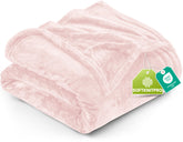 Utopia Bedding fleece blanket folded in pink, showing soft plush material for cozy comfort.