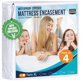 Utopia Bedding twin XL zipper mattress protector shows full 360° encasement for protection