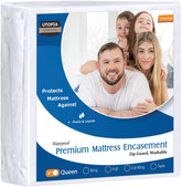 Utopia Bedding premium waterproof mattress cover fabric close-up showing breathable texture.