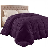 Utopia Bedding plum comforter closeup highlights durable box-stitch and plush loft.
