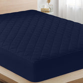 Utopia Bedding quilted fitted mattress pad with detailed stitching for king size and navy color