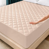 Utopia Bedding quilted fitted mattress pad top view shows soft loft and comfort
