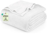 Utopia Bedding thermal blanket close-up of cotton weave for breathable comfort.
