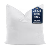 Utopia Bedding throw pillow front view showing clean white 28x28 insert for decor