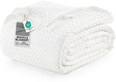 Utopia Bedding waffle blanket king texture close-up shows plush, breathable weave.