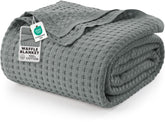 Utopia Bedding waffle blanket close-up texture shows breathable cotton comfort