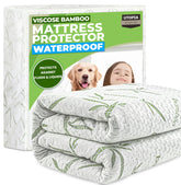 Utopia Bedding waterproof mattress protector for California King guards against spills.
