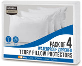 Utopia Bedding waterproof pillow protector king 4-pack shields against spills