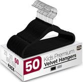 Utopia Home Kids Velvet Hangers with anti-slip coating keep tiny outfits wrinkle-free.
