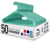 Utopia Home 50-pack space-saving plastic hangers for compact closets.