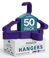Utopia Home plastic hangers space-saving design keeps closet organized and accessible.