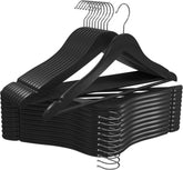 Utopia Home Premium Wooden Hangers 20 Pack side view highlights slim profile for space