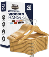 Utopia Home premium wooden hanger with 360 degree hook for easy access