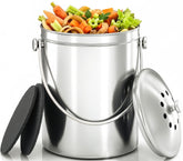 Utopia Kitchen countertop compost bin with lid for easy scraps and odor control.