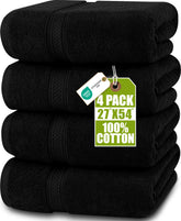 Utopia Towels 4Pack black bath towels front view, premium cotton feel for daily use.