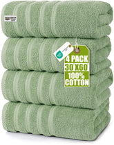 Utopia Towels 4 Pack folded sage green towels for everyday use
