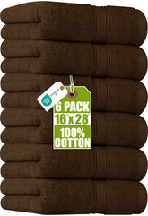 Utopia Towels 6 Pack Hand Towels show 16x28 inches of ultra-soft, absorbent cotton.