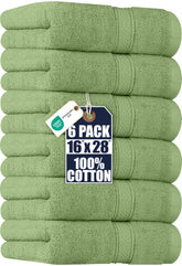 Utopia Towels 6-piece hand towel set 16x28 with premium softness for daily use.
