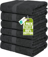 Utopia Towels 6-pack bath towels 24x48 in grey for hotel or spa use