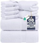 Utopia Towels 8-Piece Luxury Set displayed for a spa-like bathroom upgrade