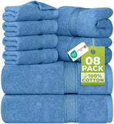 Utopia Towels 8pc bath towels electric blue, ultra-soft and highly absorbent for daily use
