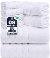 Utopia Towels 8-Piece bath towel 27x54 plush and absorbent for daily showers.