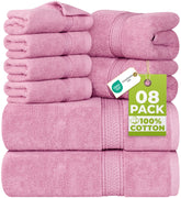 Utopia Towels bath towel pink folded to highlight plush softness and quick-dry performance.