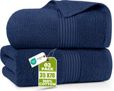 Utopia Towels bathsheet 35x70 navy folded for spa-like drying