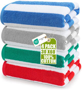 Utopia Towels cabana beach towels striped four-pack for sunny beach days