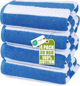 Utopia Towels cabana towel 30x60 blue striped ideal for poolside lounging.