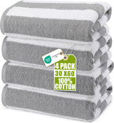 Utopia Towels cabana towel oversized 30x60 gray stripes ideal for beach days.